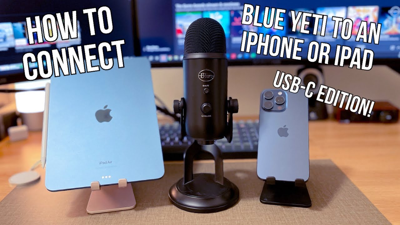 Как подключить микрофон Blue Yeti к iPhone 15/iPhone 16 или iPad с помощью USB C