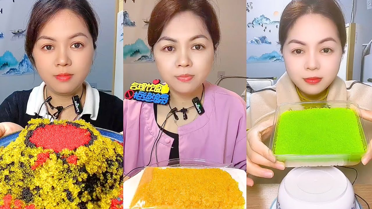 Chinese Color Ice Eating ASMR Mukbang Show #2
