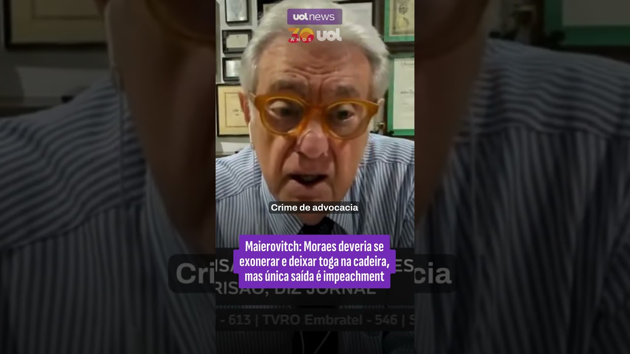 Moraes deveria se exonerar e deixar toga na cadeira, mas &uacute;nica sa&iacute;da &eacute; o impeachment | Maierovitch