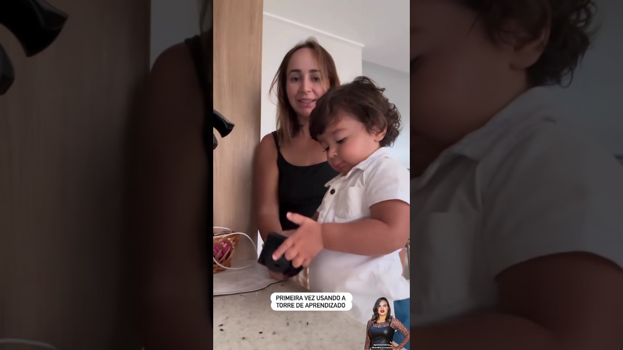 Fabiola Melo e seu Filho Efraim usando pela primeira vez a torre da aprendizagem #shorts