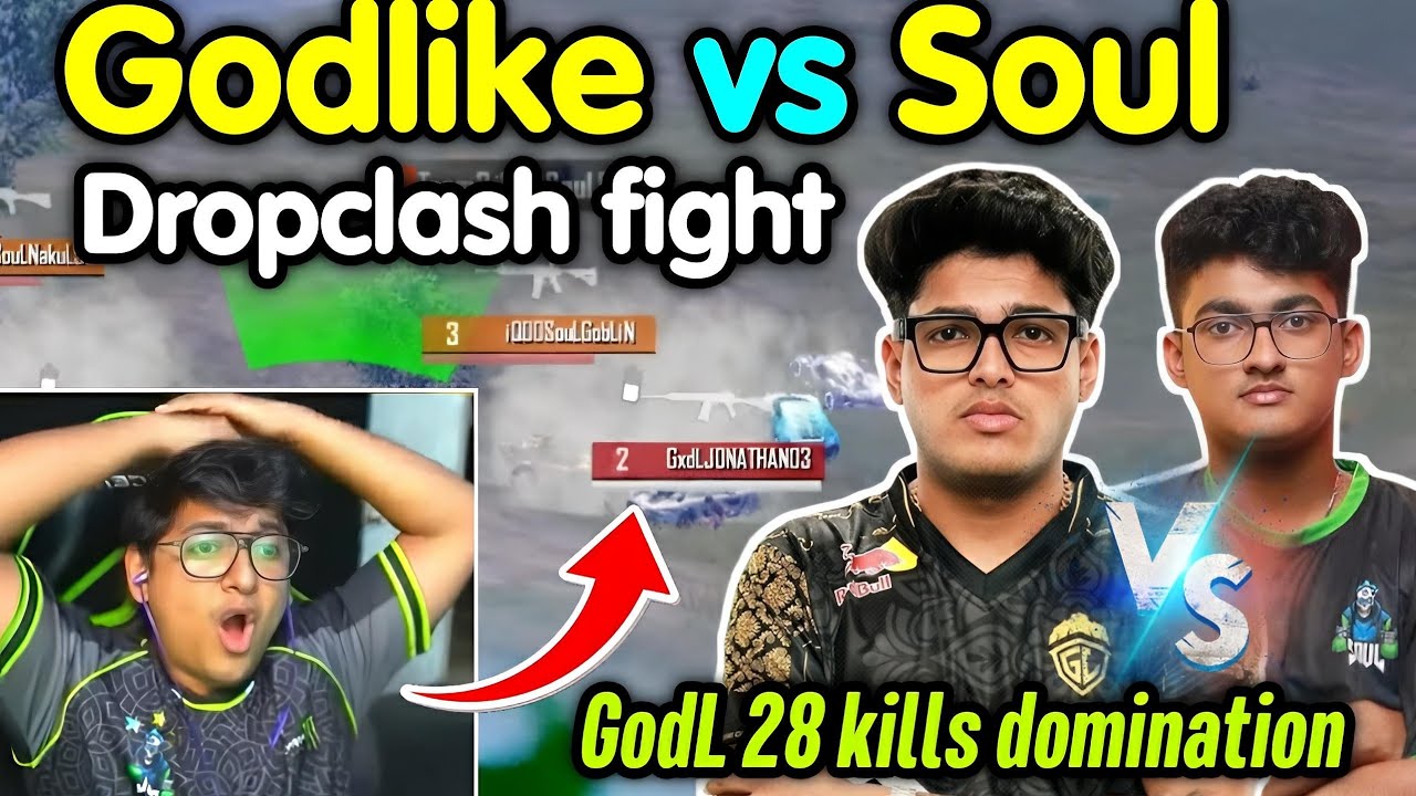Godlike vs Soul 4v4 dropclash fight 🔥 Godlike 28 kills wipe back to back squads 🇮🇳