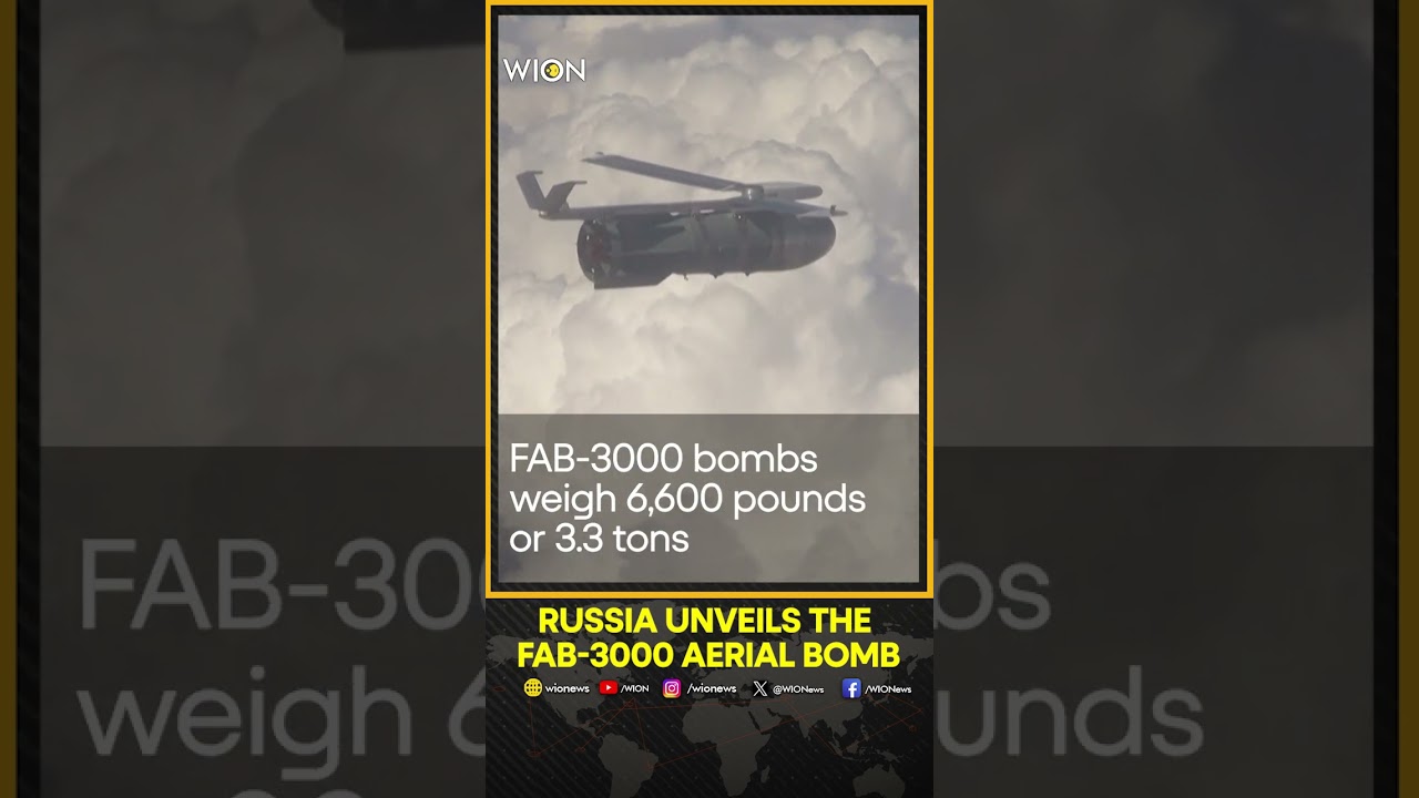 Russian Defence ministry shows FAB-3000 bomb dropped for the first time | WION Shorts