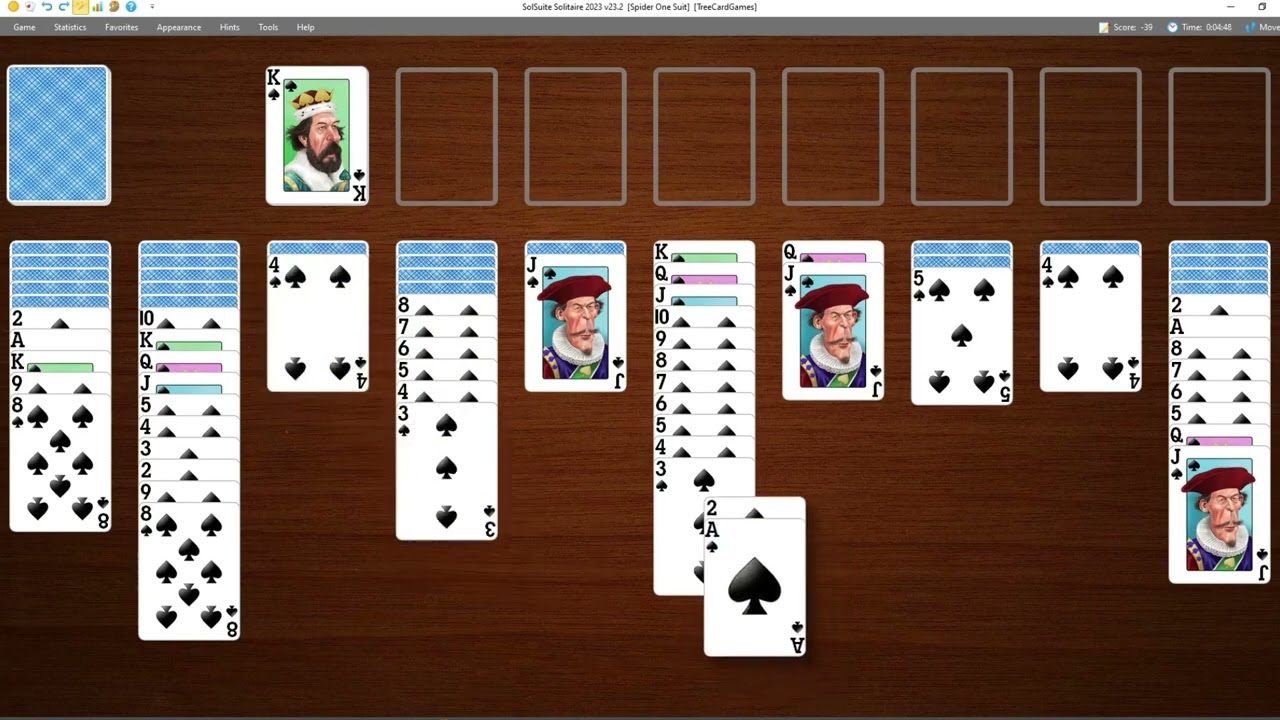 SolSuite2023: Spider Solitaire 1 Suit