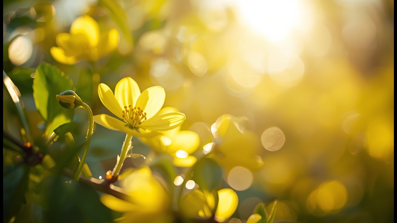 황금빛 봄꽃 힐링 음악 🌼Relaxing Spring Piano & Nature Sounds for Study, Sleep 1 hr 30 min