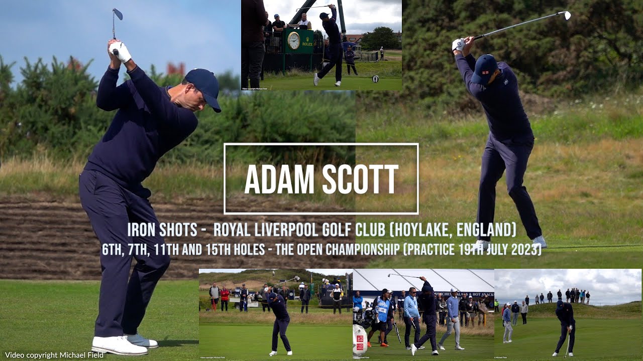 Adam Scott Golf Swing Mid, Short & Long Irons - Royal Liverpool (Hoylake, England) July, 2023.