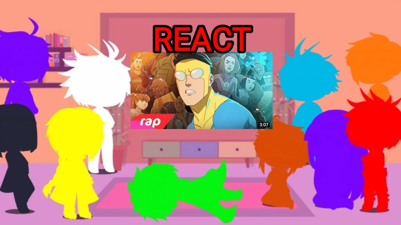 personagens de anime react rap do Invencível (7 minutoz) Gacha club