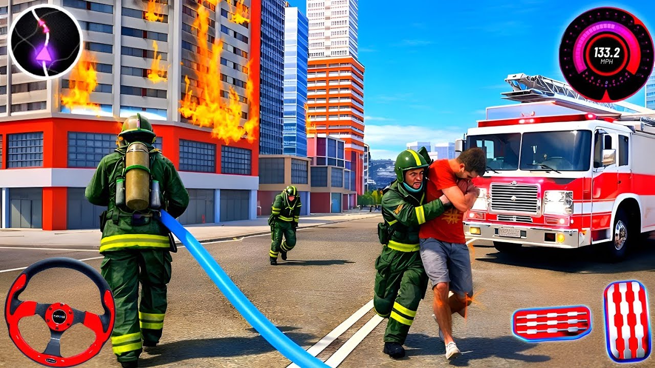 Firefighter Truck Rescue Simulator 3D - 911 US Emergency Ambulance Driving - Android GamePlay 