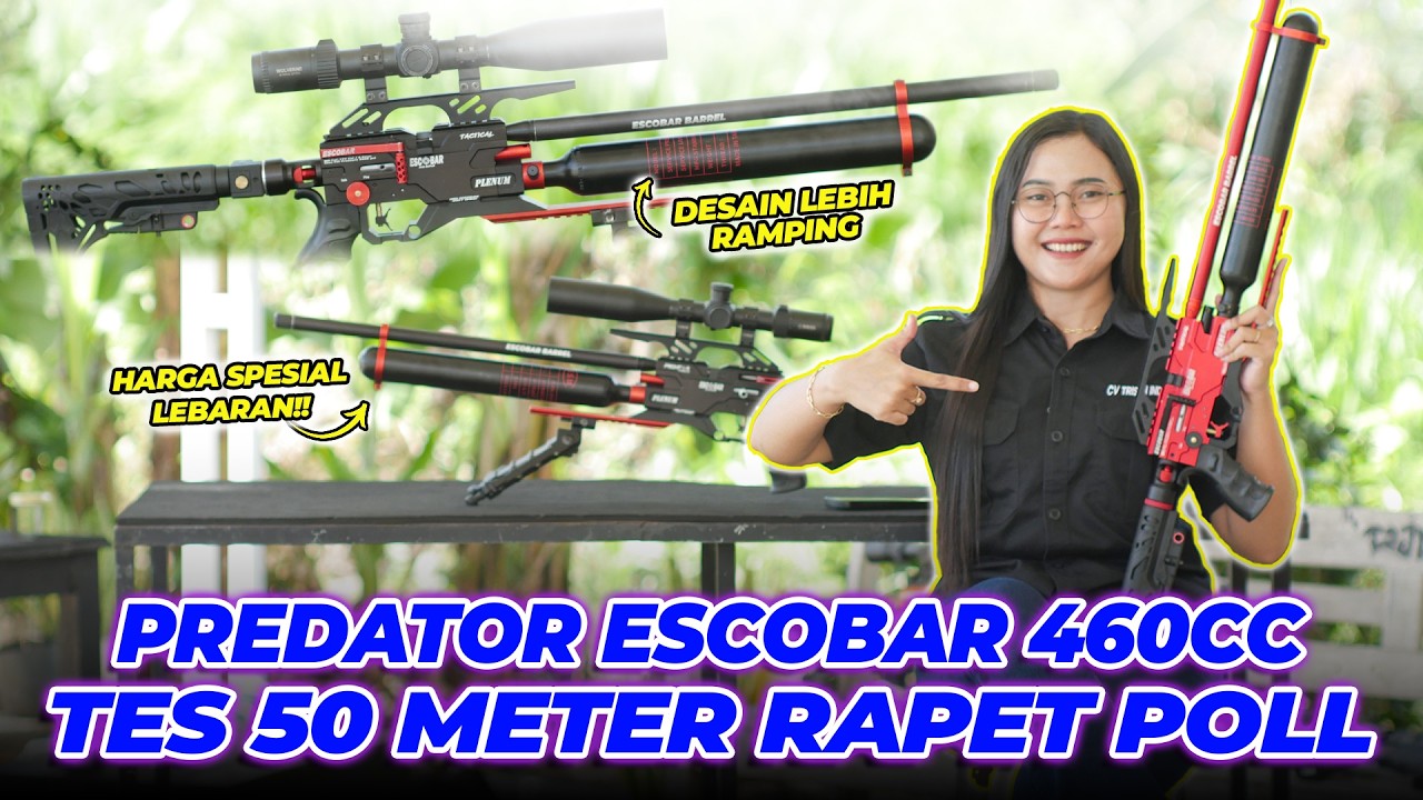 MAKIN ISTIMEWA ‼ PCP PREDATOR ESCOBAR AIR RIFLE 460CC PROMO SPESIAL LEBARAN & TES AKURASI 50 METER