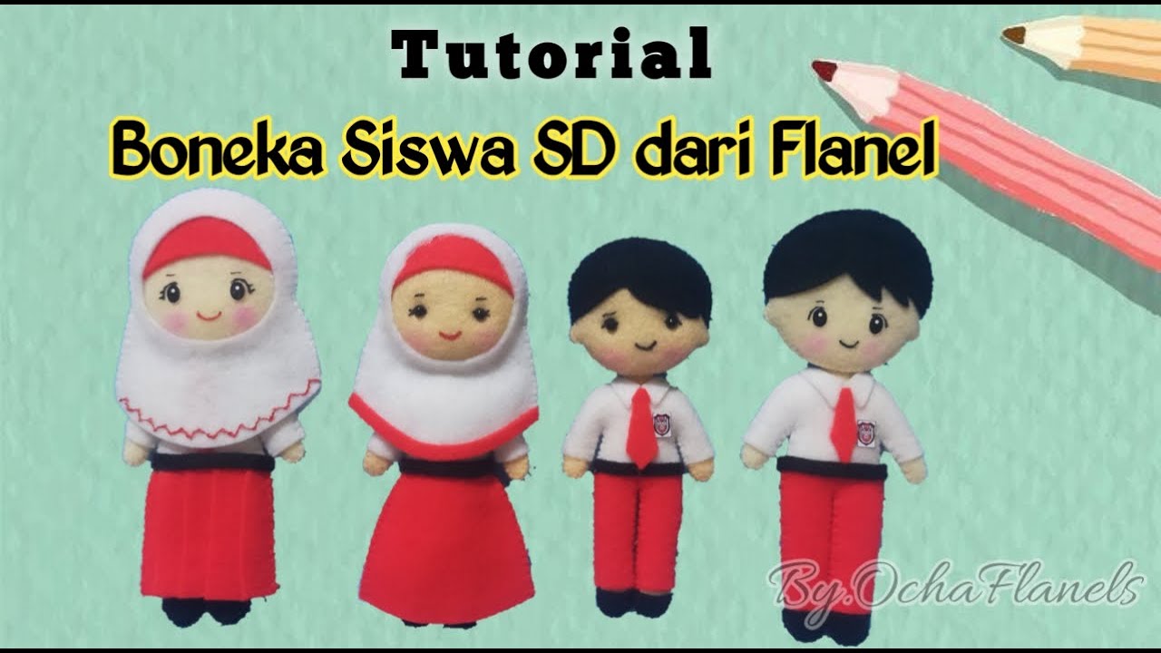 Cara Membuat Boneka Siswa SD dari Flanel || Boneka Siswa Flanel