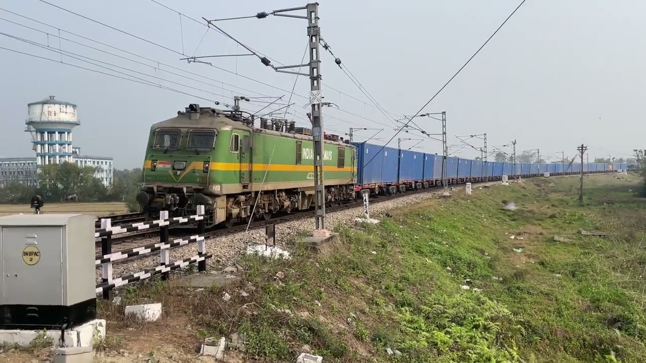 Mall train crossing in the morning