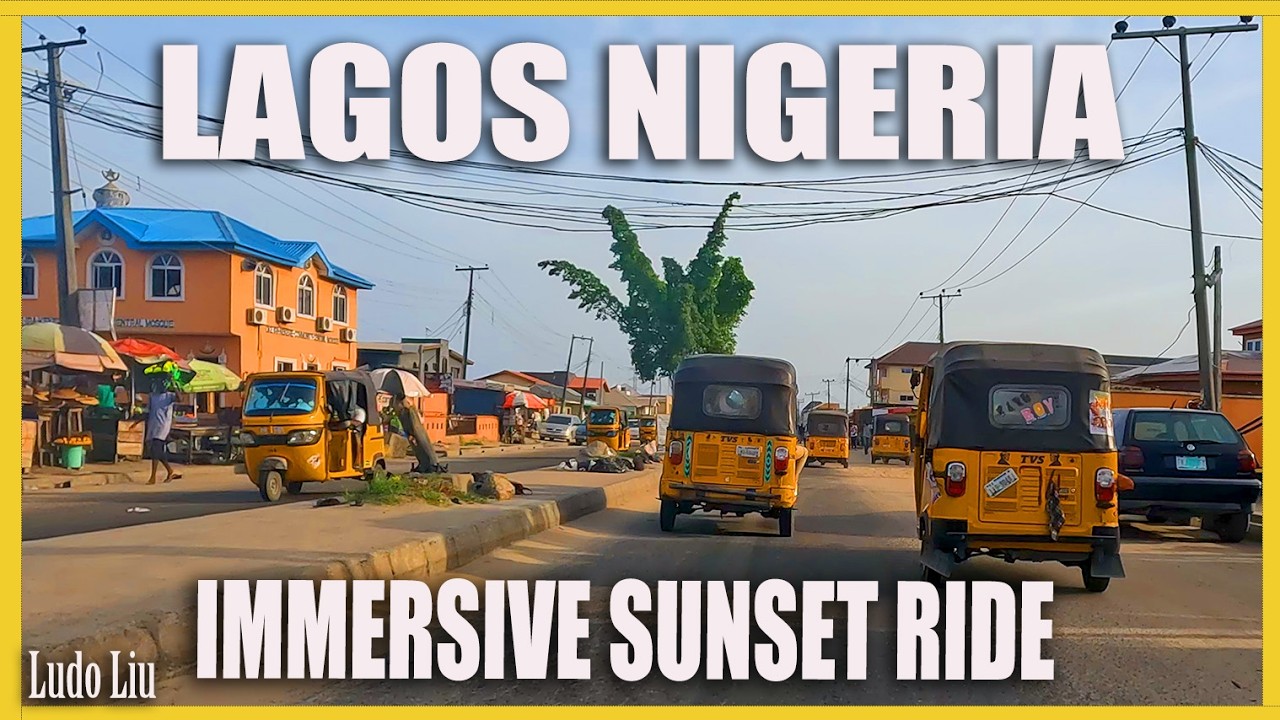 LAGOS NIGERIA 4K Sunset Motorcycle Ride - From Ajah to Victoria Island