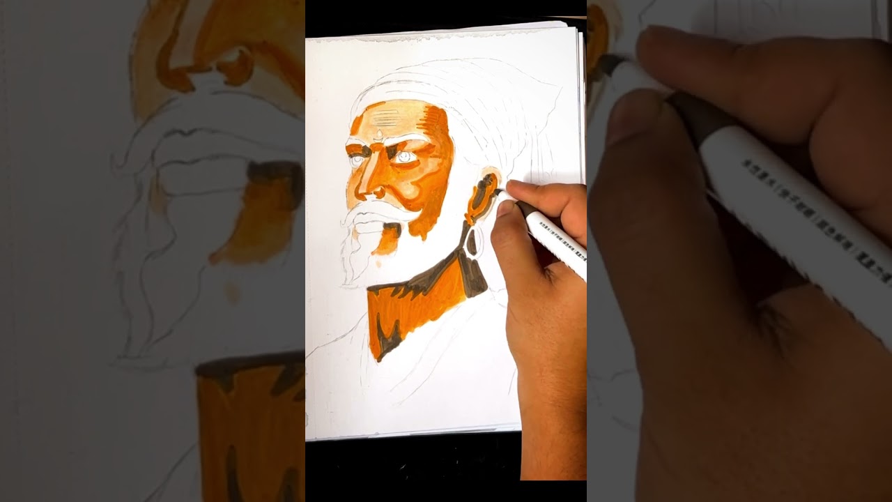 Shivaji Maharaj Colour Portrait Tutorial | Beginner Friendly