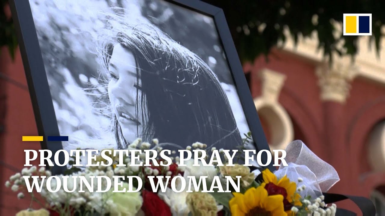 Prayers for woman shot at anti-coup protest as large rallies continue in Myanmar