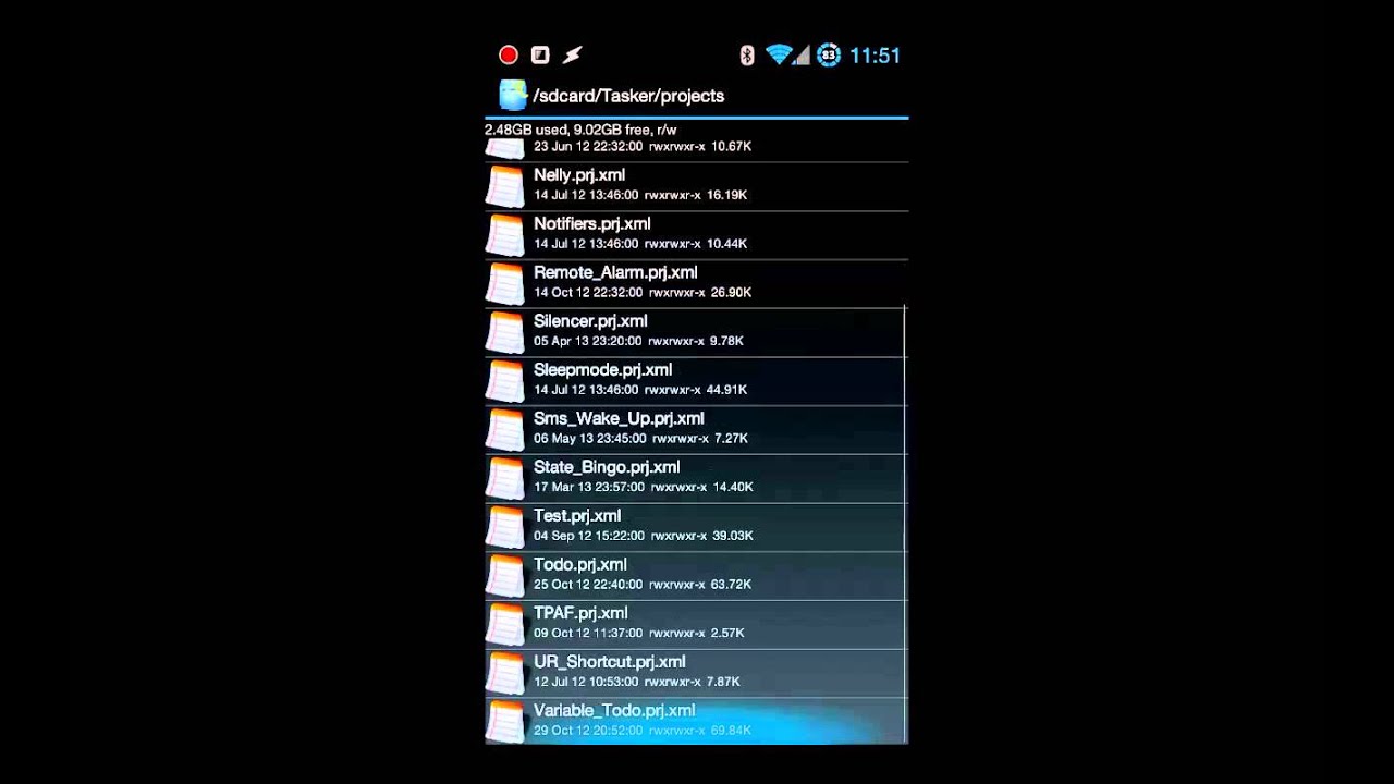 How to import tasks/profiles/scenes/projects into Tasker