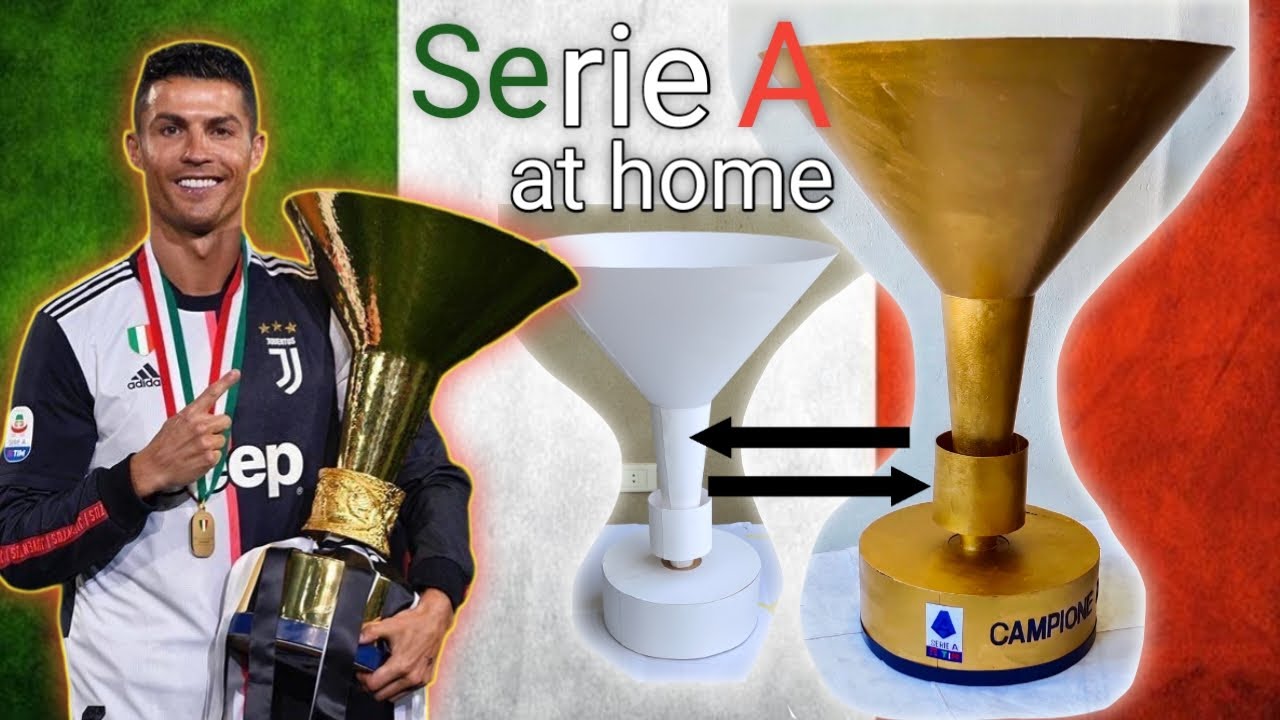 How To the Serie A Trophy With Just Paper ( Italian Trophy league) #seriesa #footballtrophy#scudetto
