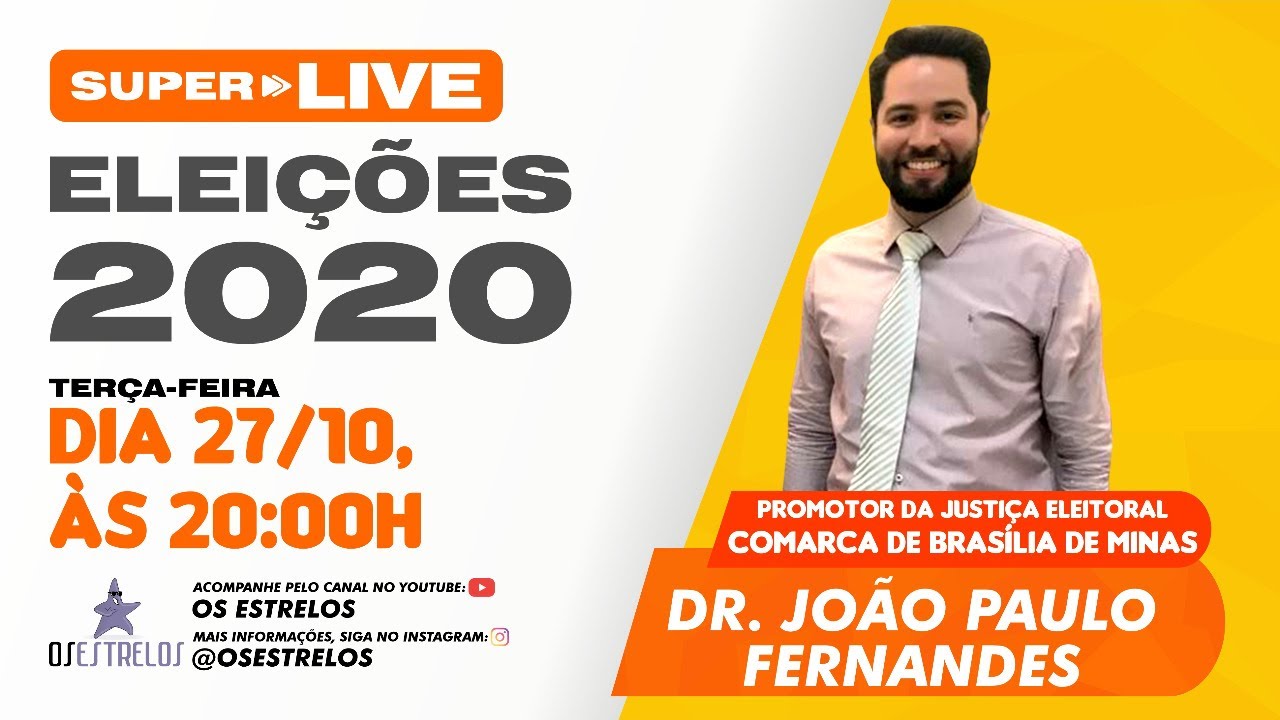 Live - Entrevista com Promotor da Justi&ccedil;a Eleitoral - Dr. Jo&atilde;o Paulo Fernandes - 27/10/2020