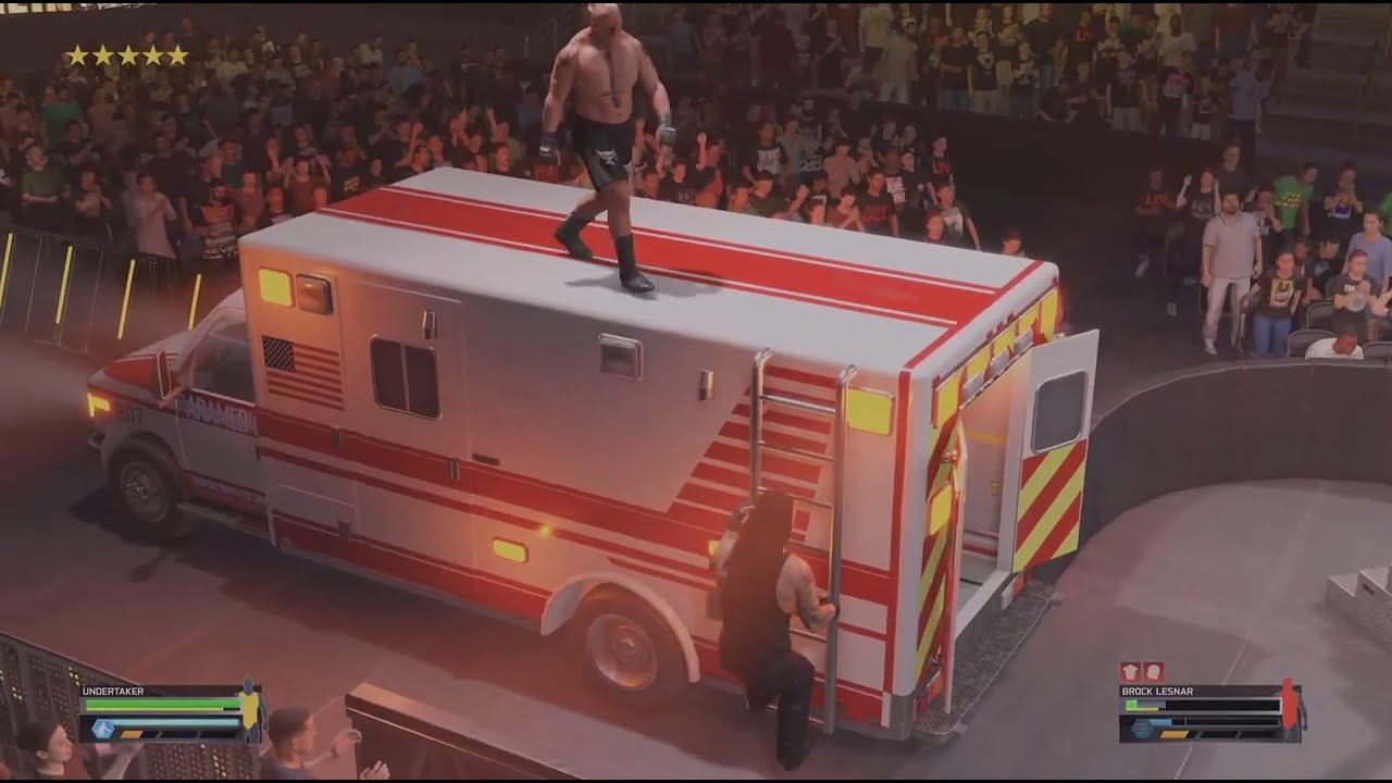 WWE The undertaker vs Brock Lesnar full ambulance Match