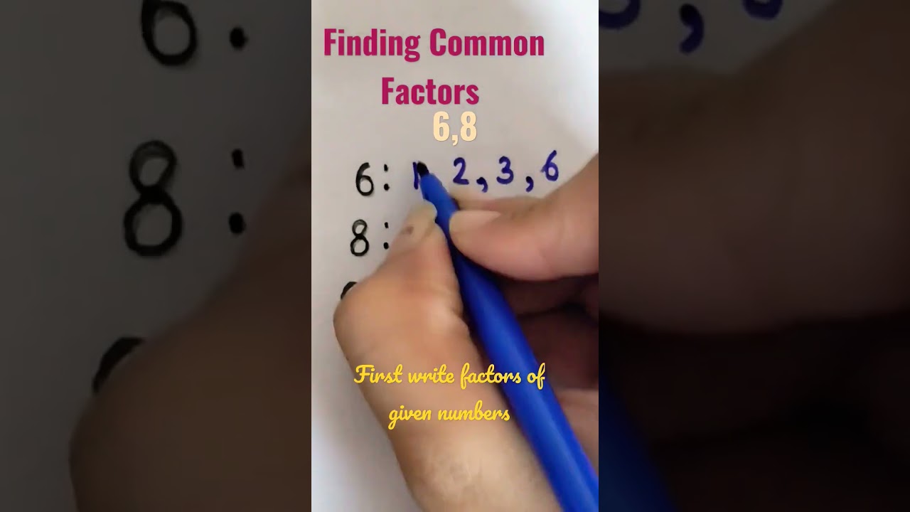 Finding Common Factors|Factors|Class 4th-6th|Maths