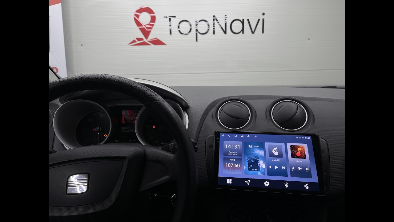 Установка Android-экрана в Seat 6J 2015 года, 9-дюймовый экран, с поддержкой CarPlay.