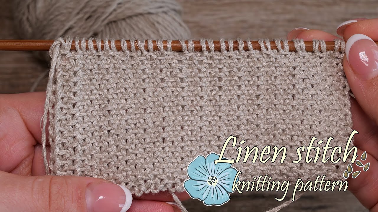 Узор «Лен» спицами 💮 Linen stitch knitting pattern