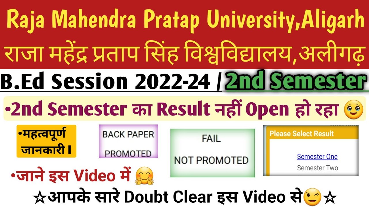 Back Paper, Fail Not Promoted & Pass Promoted & रिजल्ट क्यों नहीं खुल रहे? जाने इस Video में| RMPSSU
