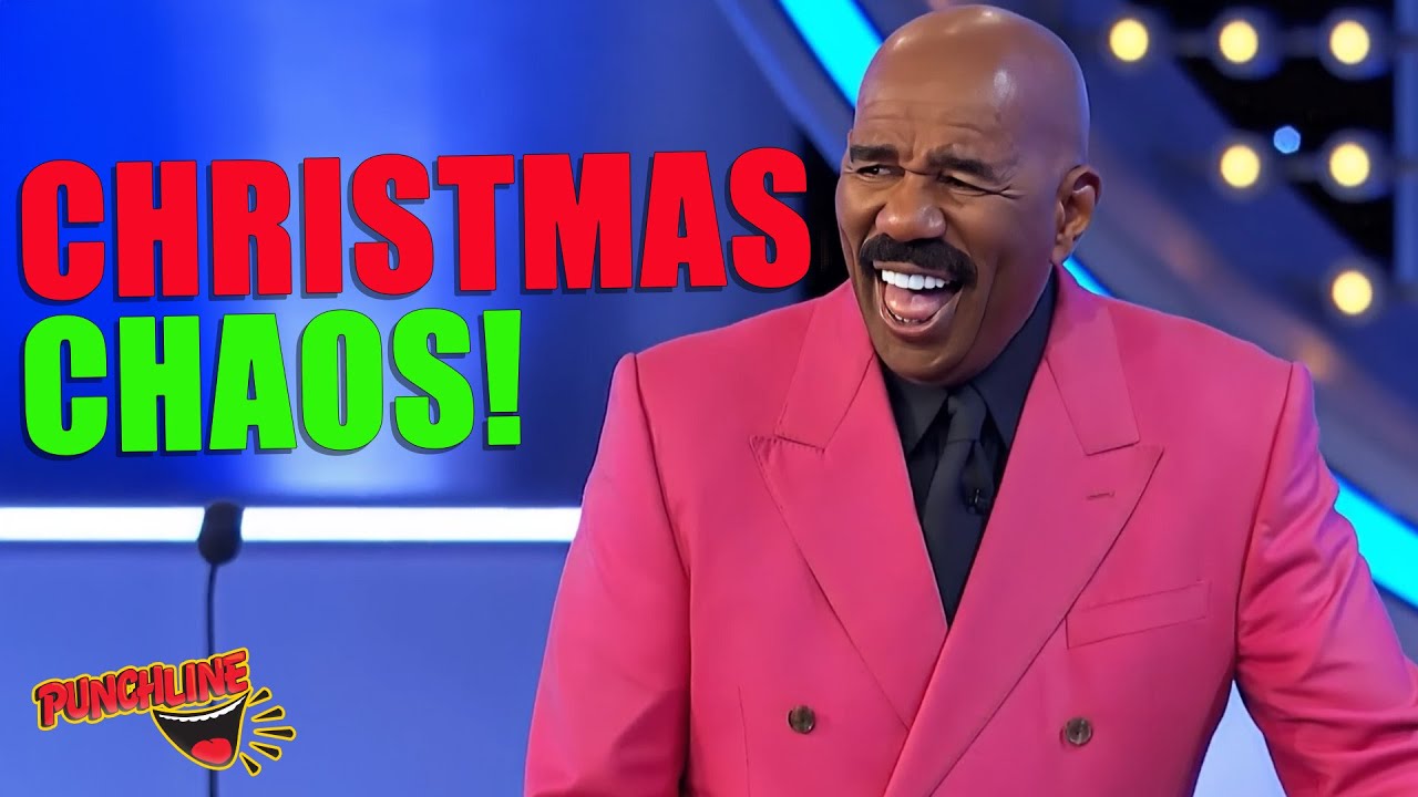 Steve Harvey Can’t Stop Laughing at Christmas Family Feud Answers