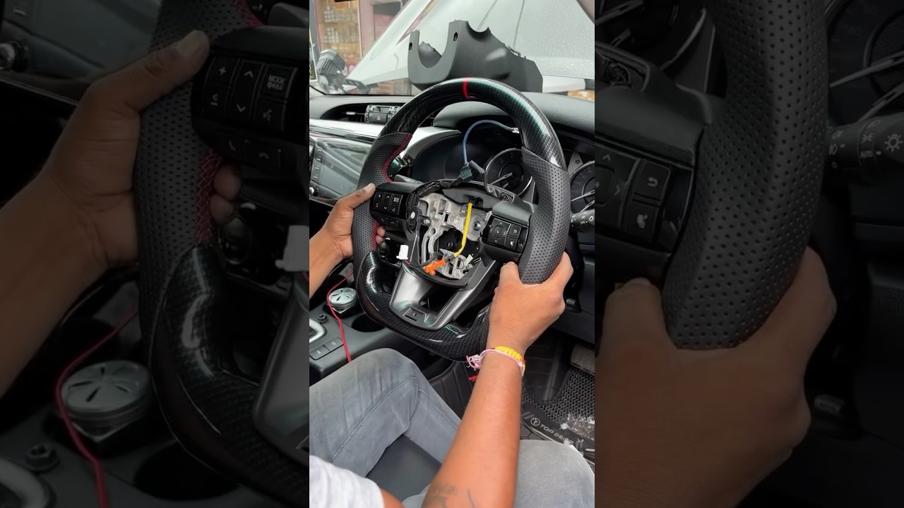 GR steering wheel in Hilux #automobile #modified #pickuptruck #toyota