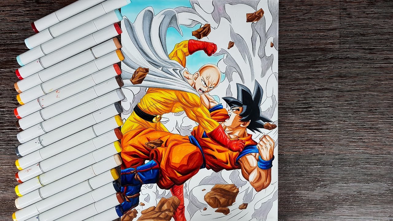 Drawing Goku vs One Punch Man (Saitama)