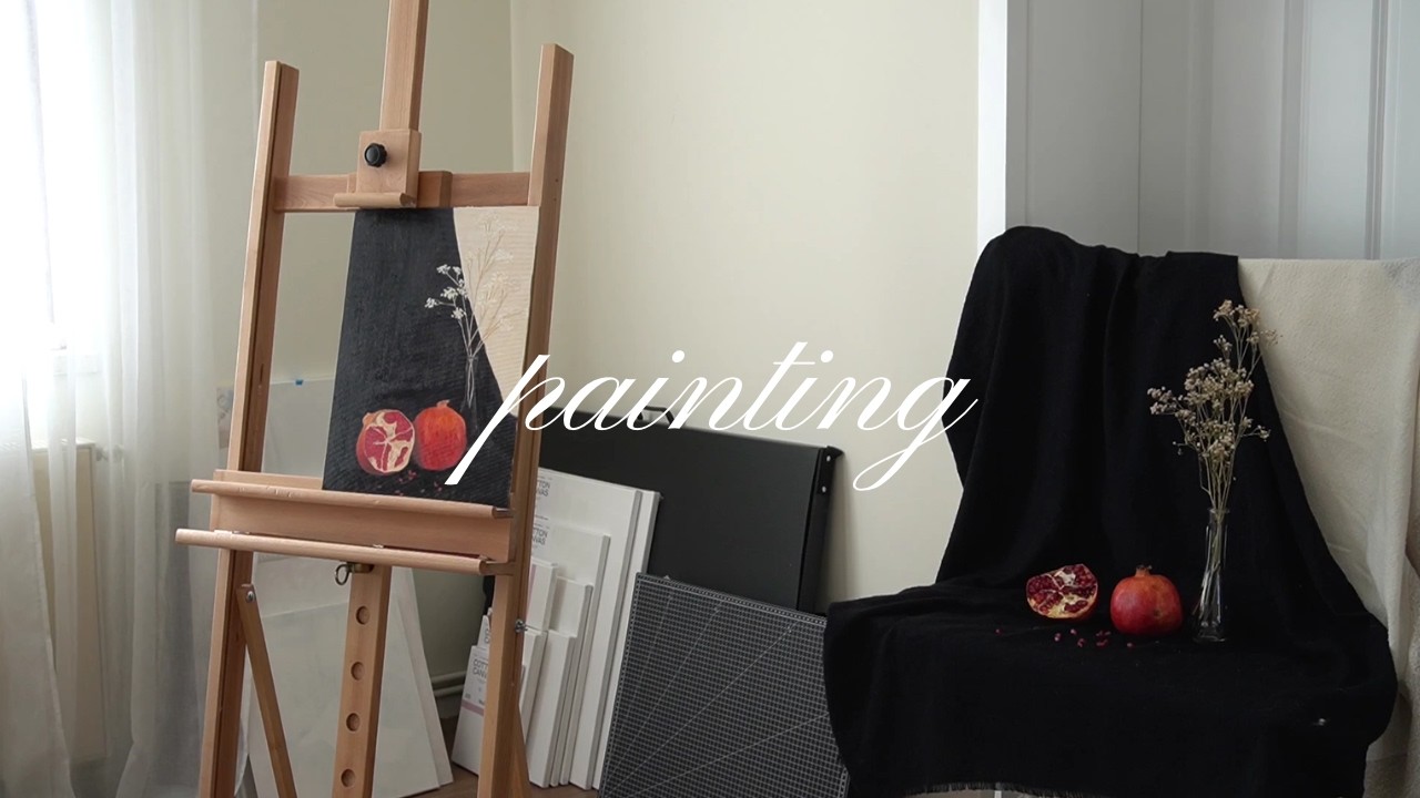 oil painting timelapse | pomegranate still life