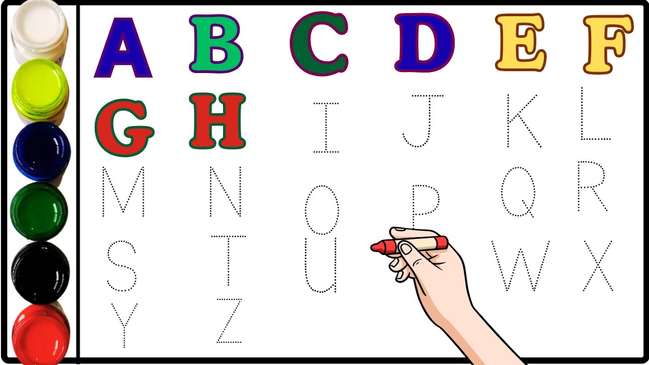 Dotted Alphabet | ABCD | Easy A to Z | Tracing for Kids Learn Letters Writing | Kids rhymes | d21 p3