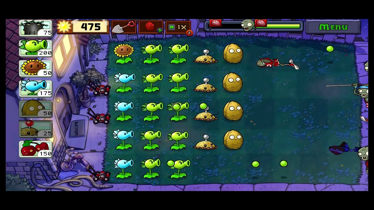 Plants VS Zombies Level 4 Night