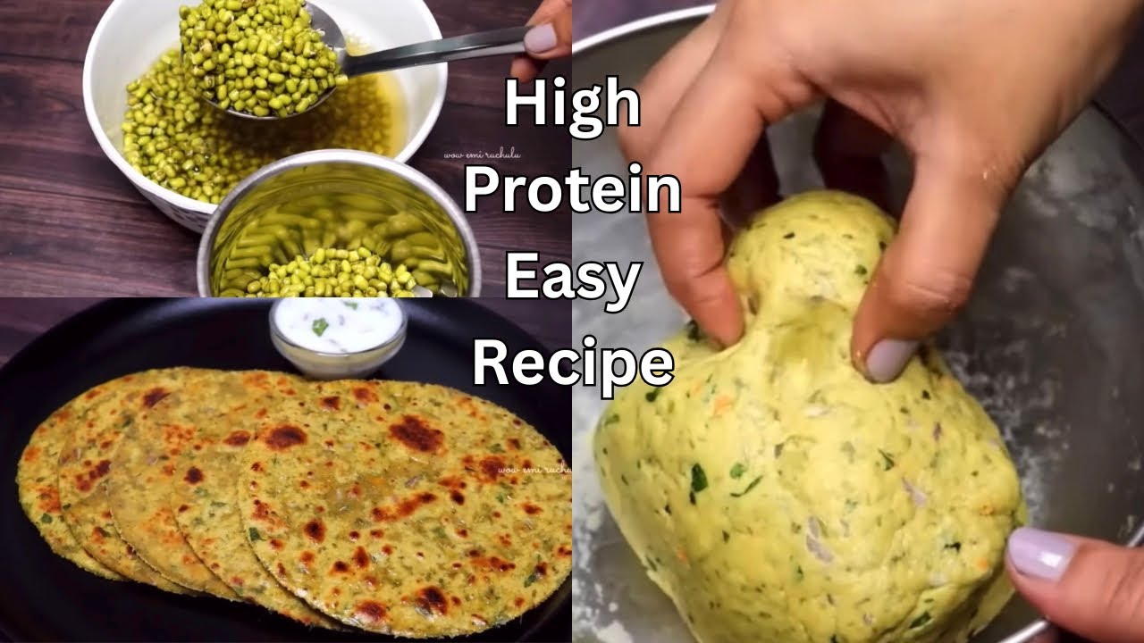 Easy Protein Rich Simple Healthy Breakfast/Dinner/Lunch Recipe | Moong Paratha | Healthy lunchbox 