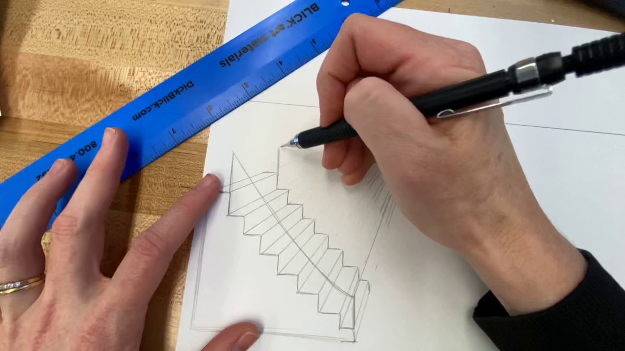 Time Lapse: One-point Linear Perspective Series: Stairs at Bird&rsquo;s eye view.