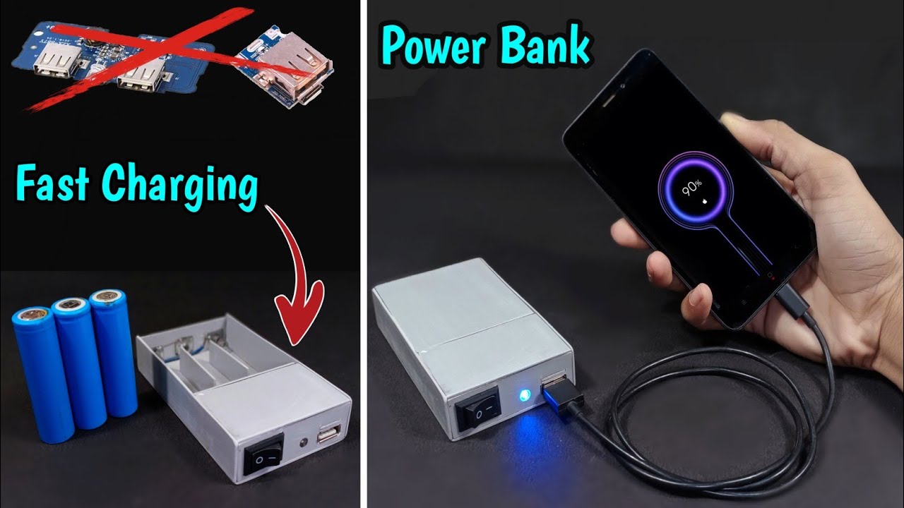 How To Make Power Bank Without Power Bank Module With Fast Mobile Charging Support
