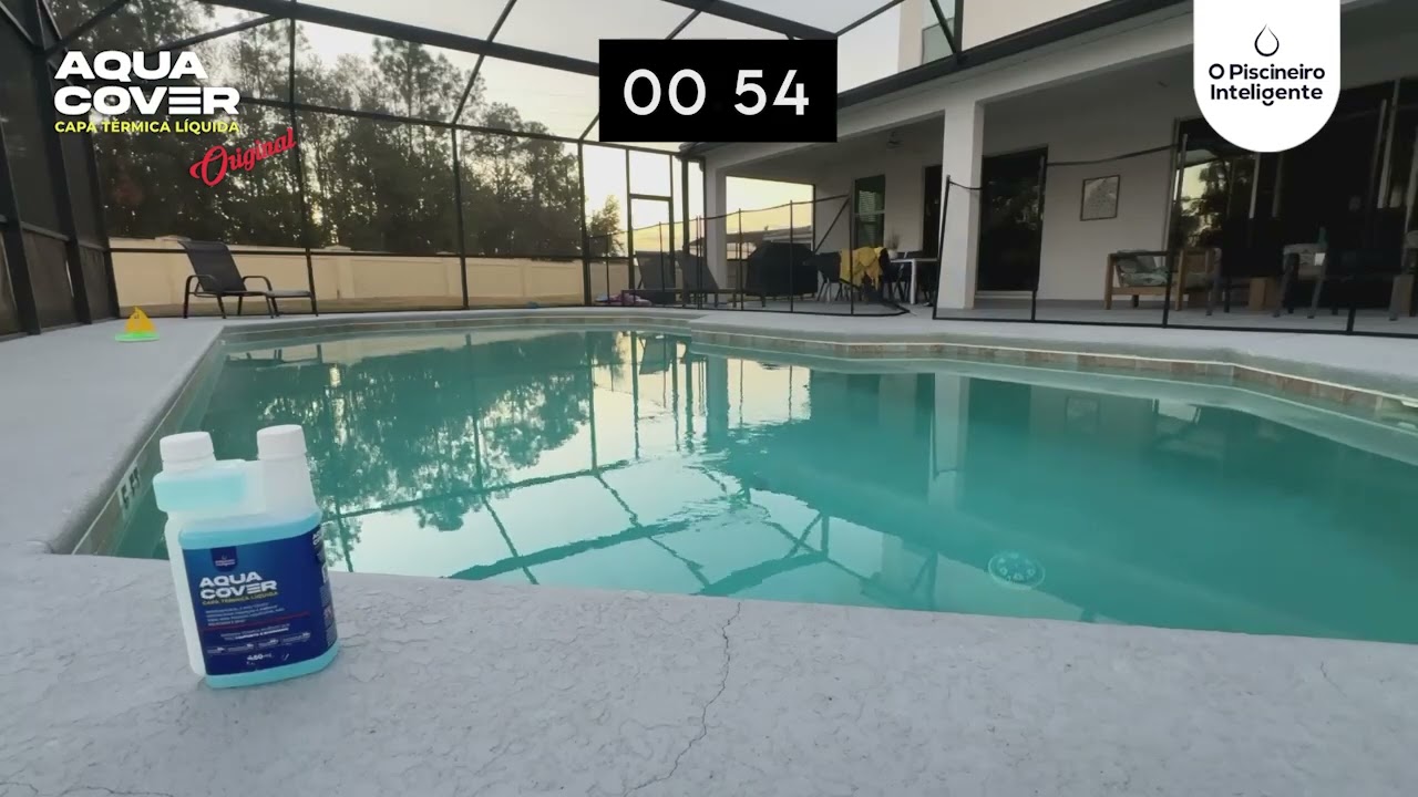 Veja Aqua Cover em ação - Capa térmica líquida em piscina a 35º