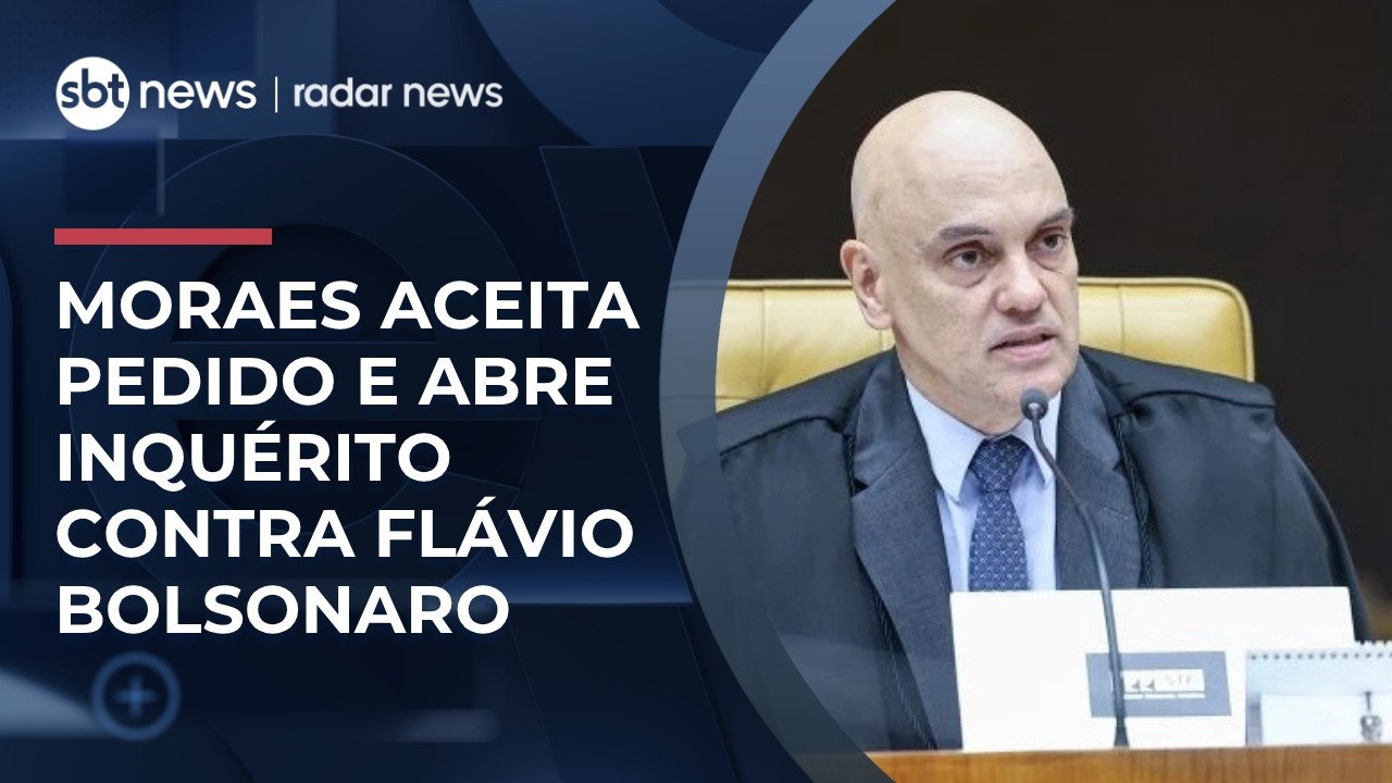 PF pede, e Moraes abre inqu&eacute;rito contra Fl&aacute;vio Bolsonaro por cal&uacute;nia a Lula | #RadarNews