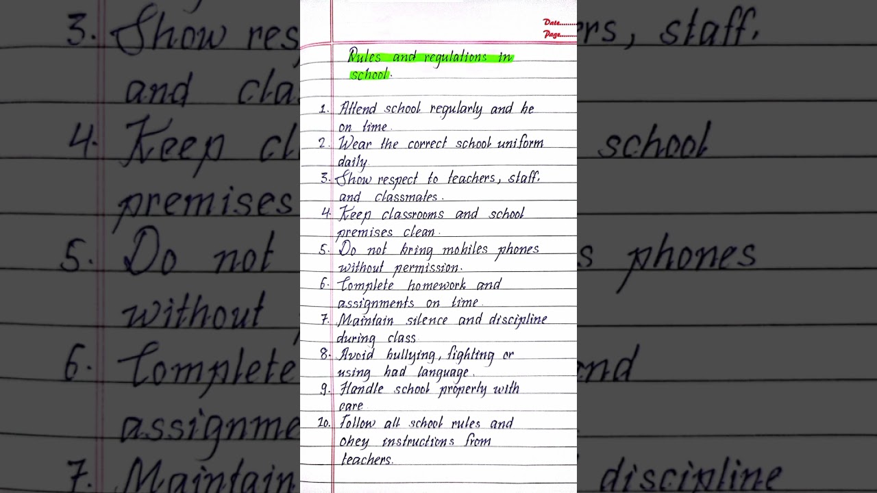 Rules and Regulations of School | 10 Lines | Writeology TV
