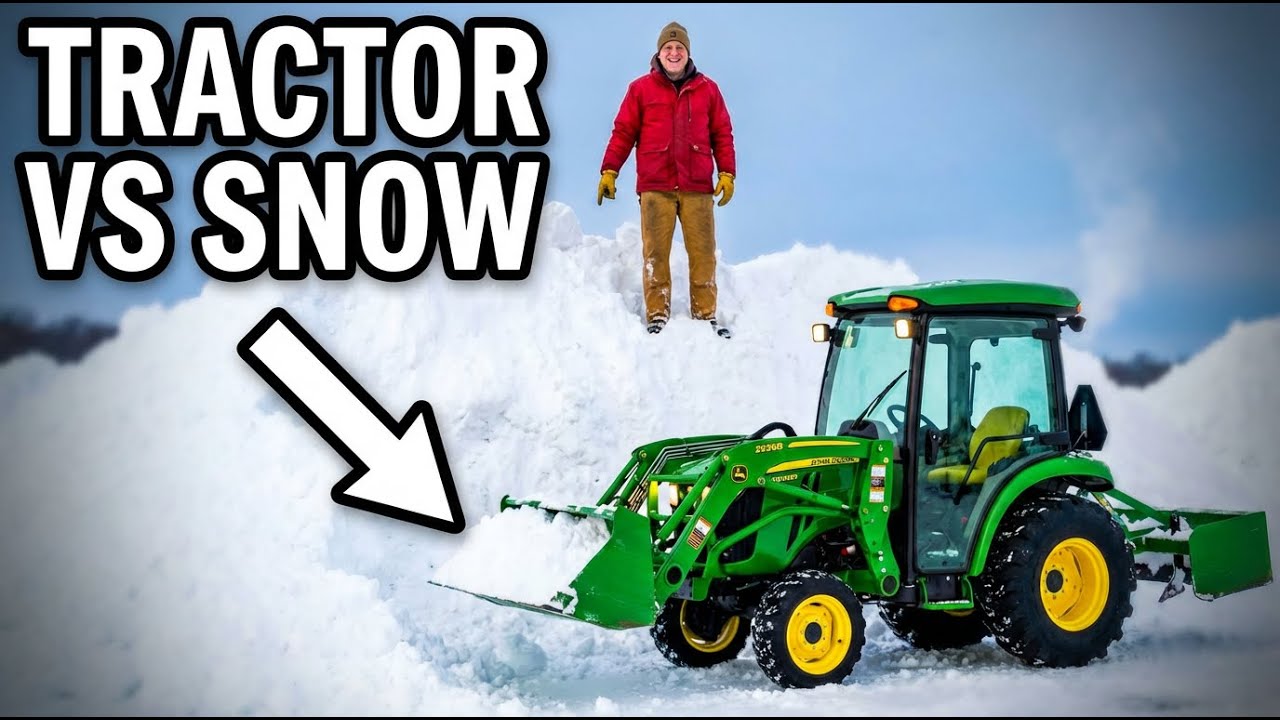 Tractor vs Snow.  Snow plowing with the John Deere 2038R