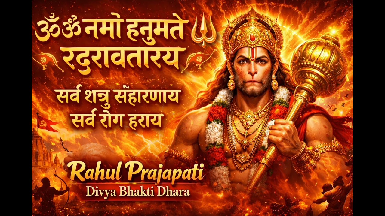 ॐ नमो हनुमते रुद्रावताराय 🙏 Powerful Hanuman Mantra Bhajan | सर्व रोग हराय | Divya Bhakti Dhara