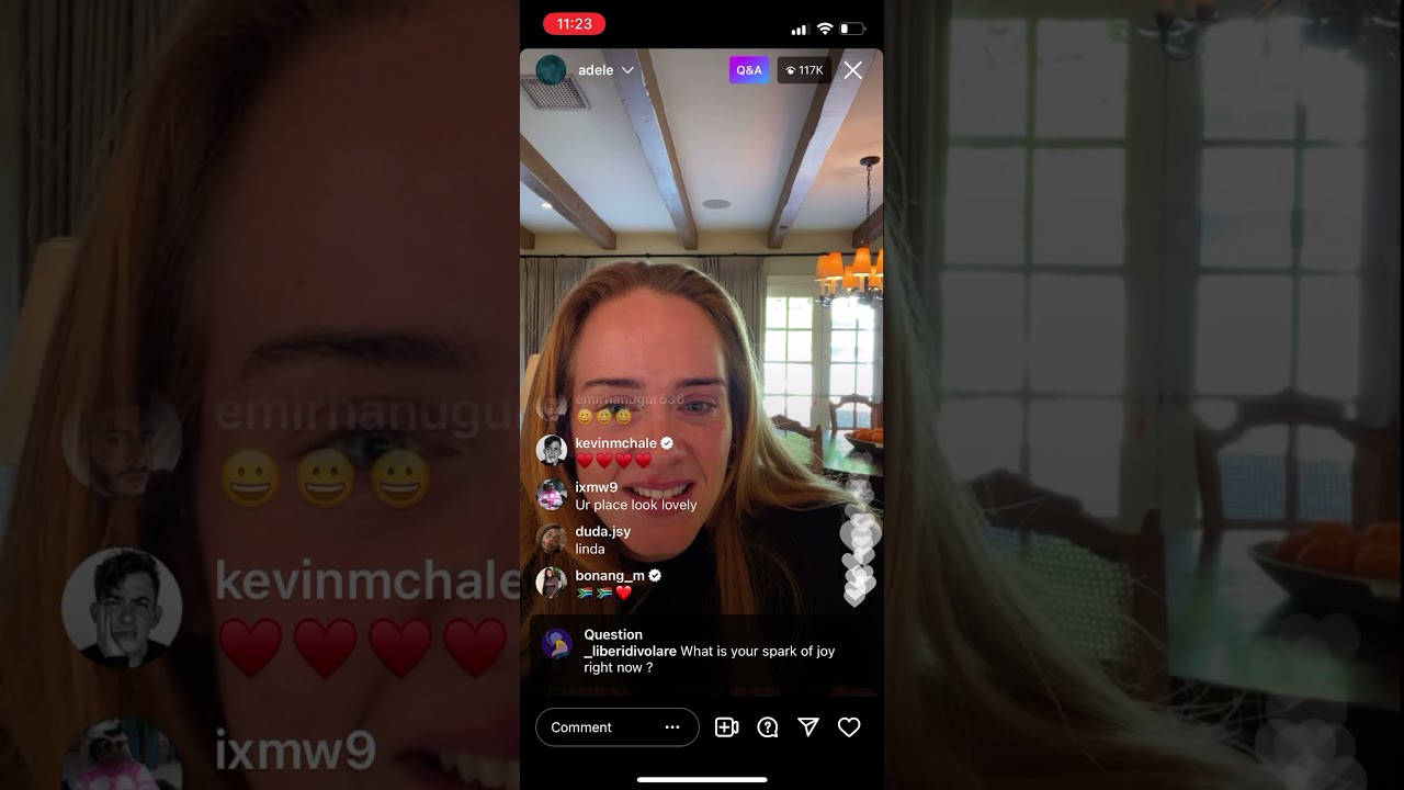 Adele first instagram live