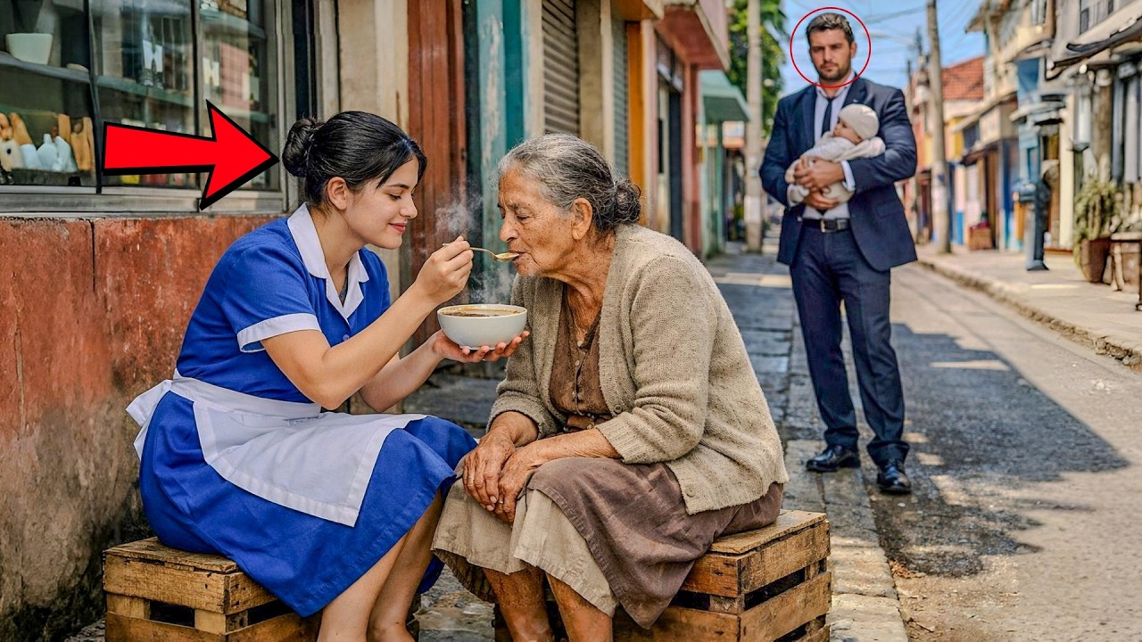 EMPRESÁRIO ESTAVA COM SEU BEBÊ E VIU A FAXINEIRA ALIMENTANDO UMA SENHORA… E AQUILO O SURPREENDEU