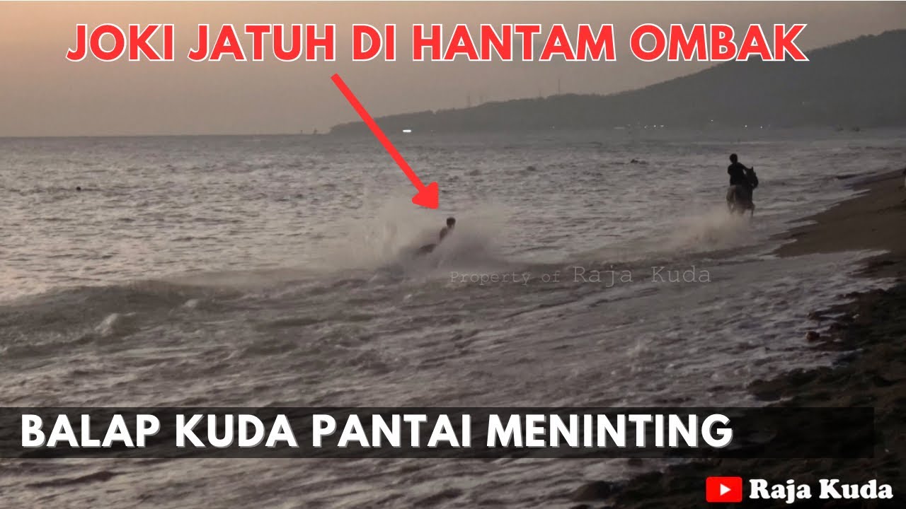 NGERI !! BALAP KUDA PANTAI MENINTING JOKI TERJATUH DI HANTAM OMBAK | TERBARU 2023