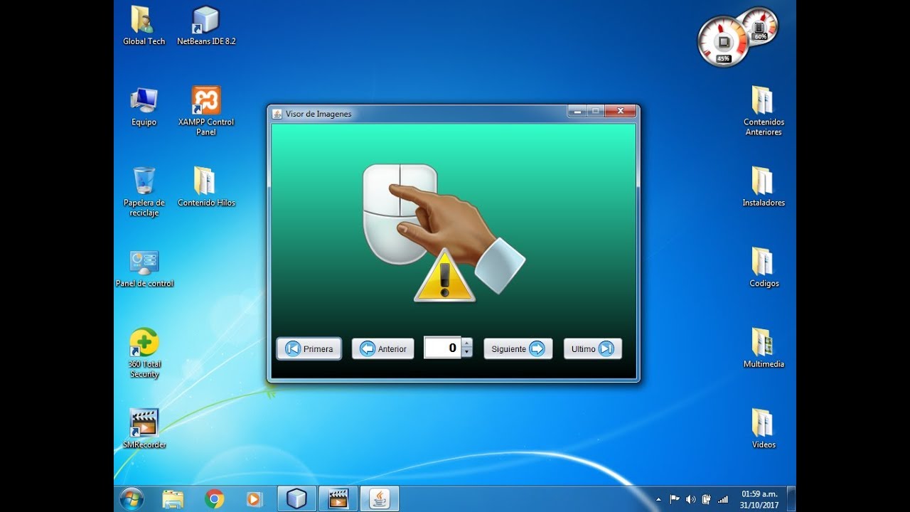 36. Ejemplo Visor de Imágenes con Navegación (atrás, siguiente) en Java desde NEtBeans IDE