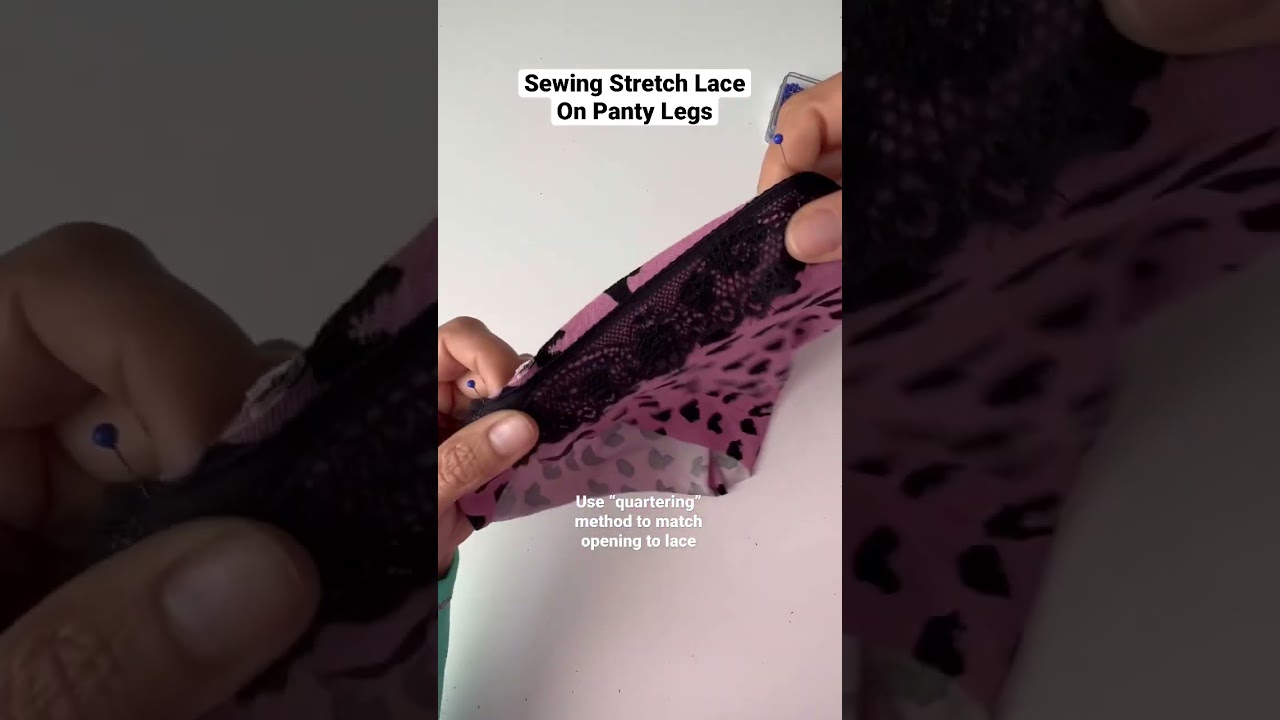Sewing Stretch Lace on Panty Leg Opening #diy #handmade #sewing #sew #geriinstitches #sewwithgeri
