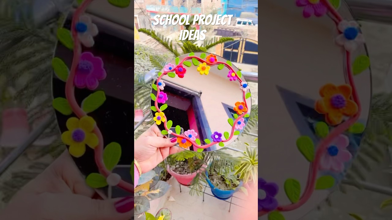 DIY Mirror decoration with super clay #claycrafts #superclay  #satisfying  #shorts  #kids