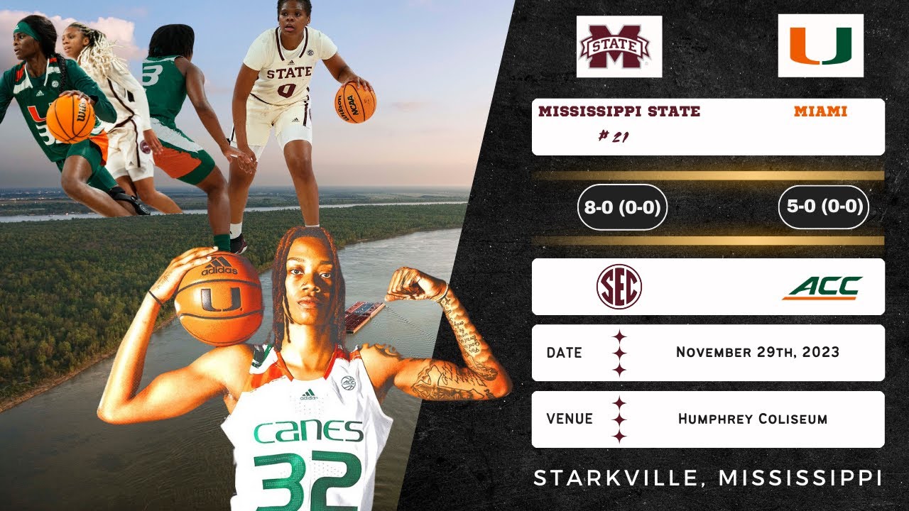 No. 21 Mississippi State vs Miami | 2023 ACC/SEC Challenge | 11.29.23