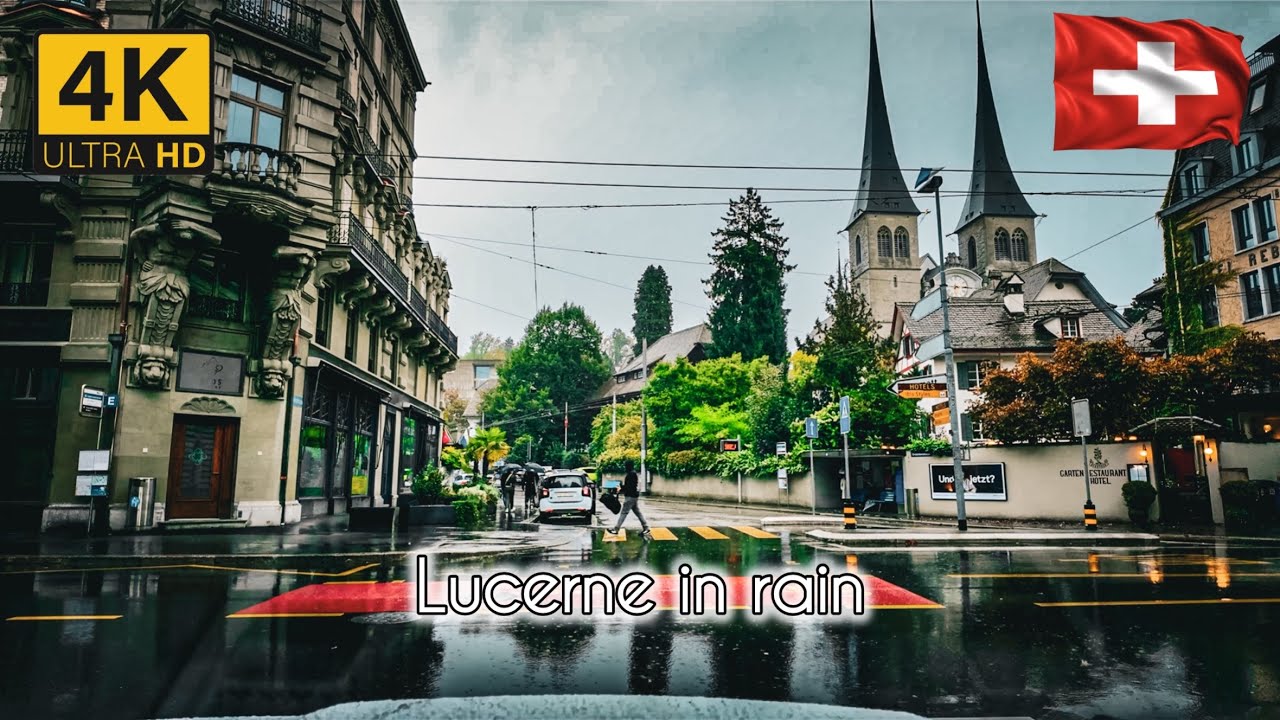 🇨🇭Rain Drive in Lucerne 🇨🇭 | Mount Pilatus to Chapel Bridge | Scenic & Relaxing