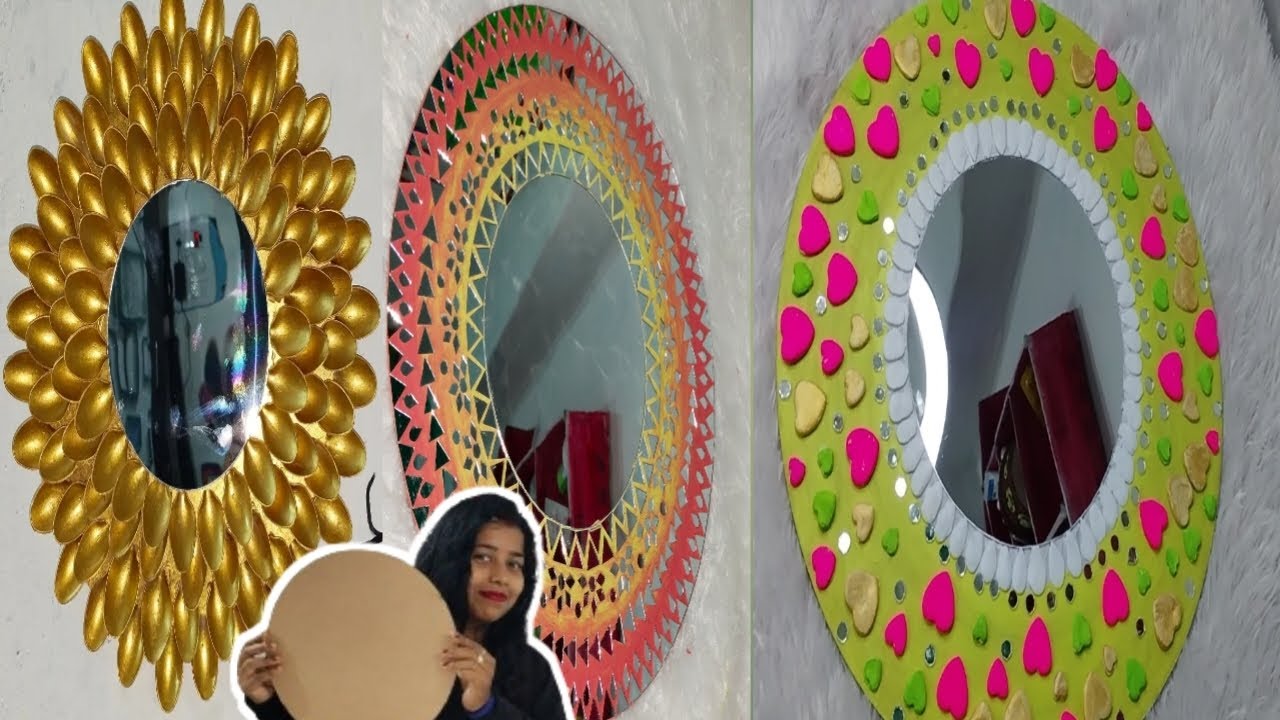 wall mirror decoration ideas l दीवार दर्पण सजावट #viralvideo #sakshicrafter #diy