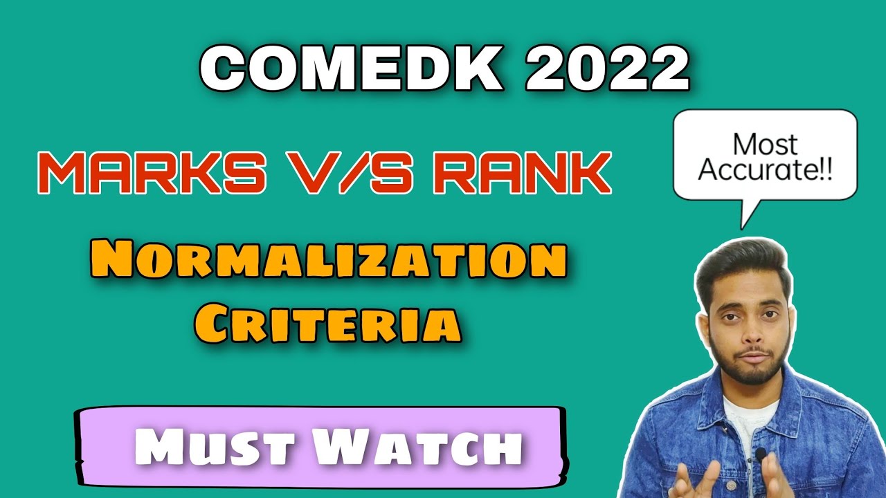 Marks VS Rank| COMEDK 2022| Expected Cutoff| Normalization Criteria| [Ash Academy JEE]
