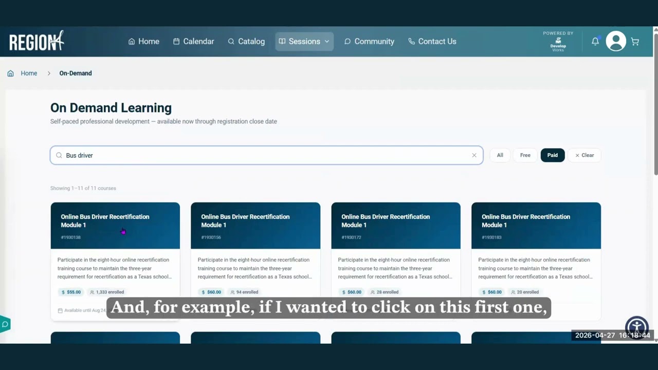Accessing On-Demand Courses in escDevelopWorks&trade;